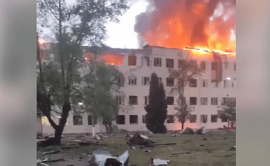 There was a video of the consequences of the Russian missile strike on the Desna