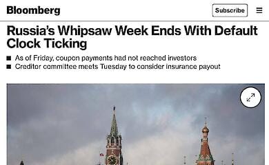 Russia is one step away from default, Bloomberg estimates a concrete date