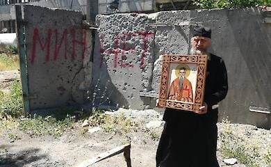 In occupied Mariupol, the Russian Orthodox Church held a procession to "de-demonize" Azovstal