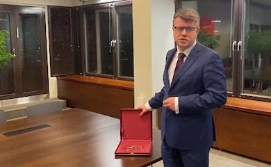 Der estnische Au&szlig;enminister Urmas Reinsalu reagiert auf die Provokation von Wagner PMC-Chef Prigozhin