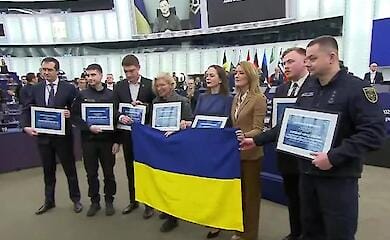 Ukrainer wurden im Europ&auml;ischen Parlament mit dem Sacharow-Preis ausgezeichnet