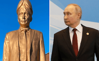 In Gro&szlig;britannien wurde ein Denkmal f&uuml;r Putin mit einem Penis anstelle eines Kopfes aufgestellt