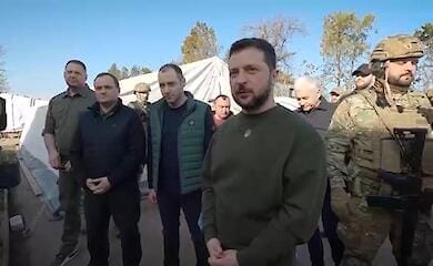 Ukrainischer Pr&auml;sident besucht Region Kherson