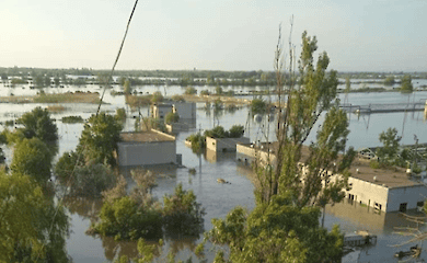 Water from the Kakhovka reservoir has completely flooded a sturgeon hatchery