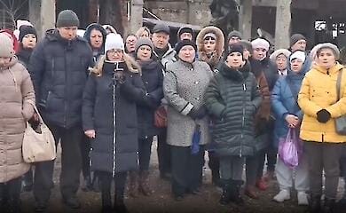 Owners of destroyed housing held a rally in occupied Mariupol