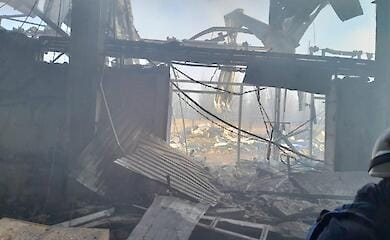 Overnight shelling destroyed a humanitarian aid train in Kherson