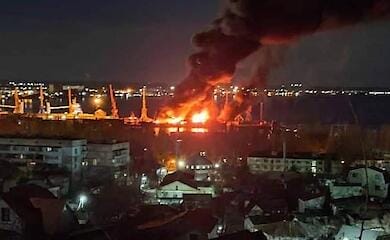 Russian landing ship Novocherkassk destroyed in Crimea