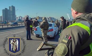 Übungen in Kiew: Straßensperren erschienen auf den Straßen