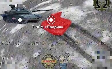 Russischer T-90M "Breakthrough" Panzer in Richtung Avdiivka zerst&ouml;rt