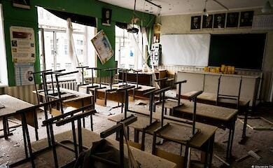 Russen unterrichten Minenr&auml;umung an Schulen im vor&uuml;bergehend besetzten Dolzhansk