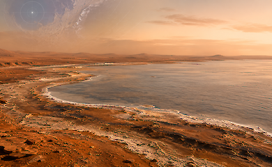 Auf dem Mars wurde ein mineralischer Streifen gefunden, der wie die Spur einer alten K&uuml;stenlinie aussieht
