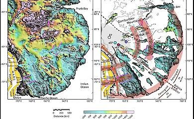 A giant fan-shaped structure has been found under the Antarctic ice